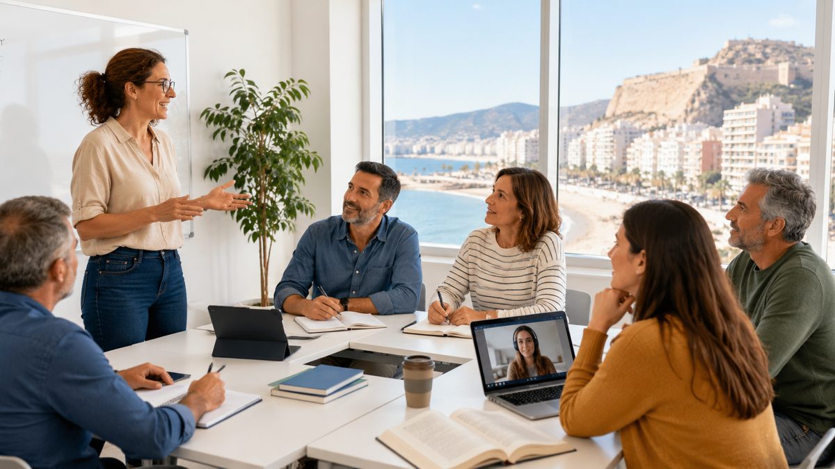 Clases de inglés para adultos en Alicante: cómo elegir entre presencial, online o intensivo